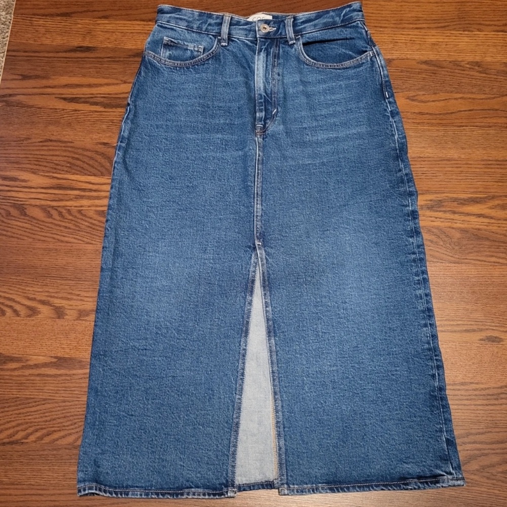 COS Blue Denim Pencil Skirt